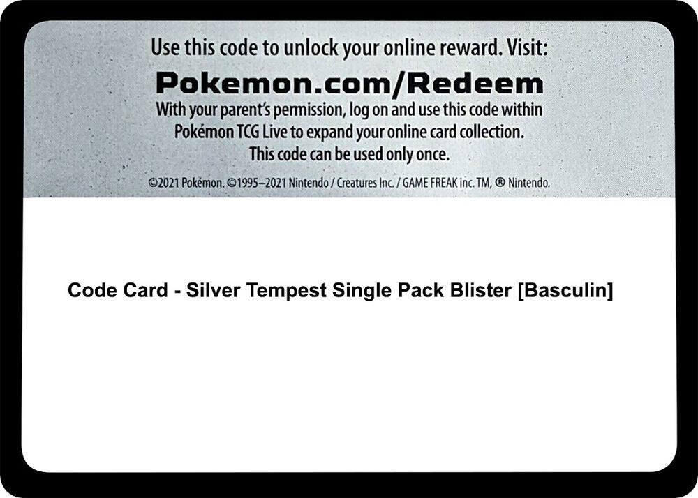 Code Card - Silver Tempest Single Pack Blister [Basculin]