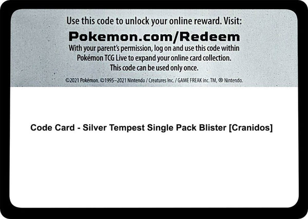 Code Card - Silver Tempest Single Pack Blister [Cranidos] - Pokémon