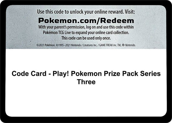 Code Card - Play! Pokemon Prize Pack Series Three - Pokémon
