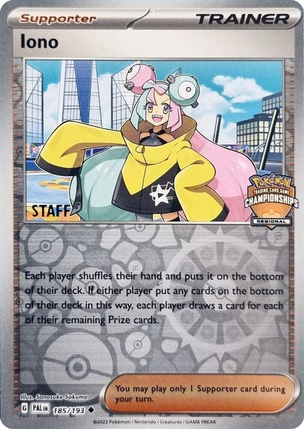 Iono - 185/193 (Regional Championships) [Staff] - Pokémon