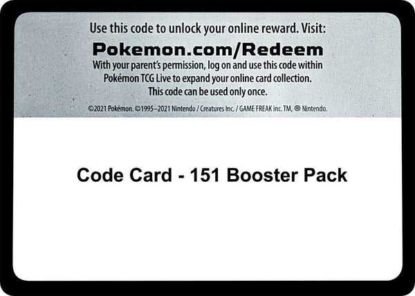 Code Card - 151 Booster Pack - Pokémon