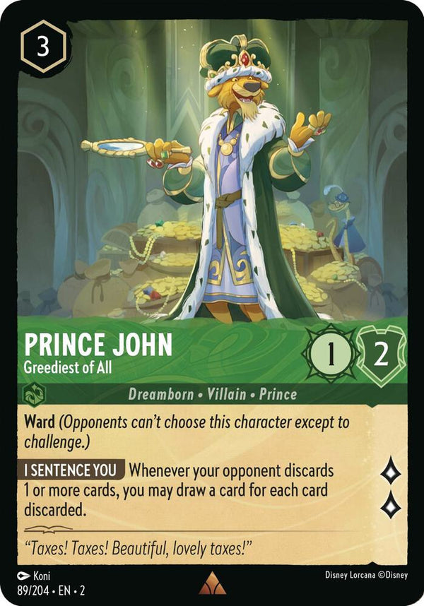 Prince John - Greediest of All - Disney Lorcana