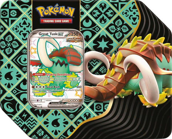 Paldean Fates Tin [Great Tusk ex] - Pokémon