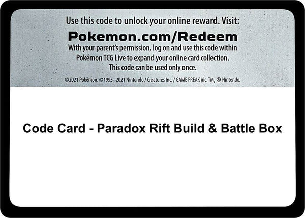 Code Card - Paradox Rift Build & Battle Box - Pokémon