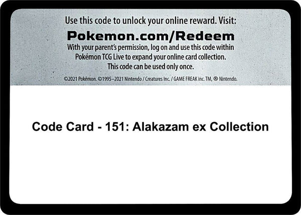 Code Card - 151: Alakazam ex Collection - Pokémon