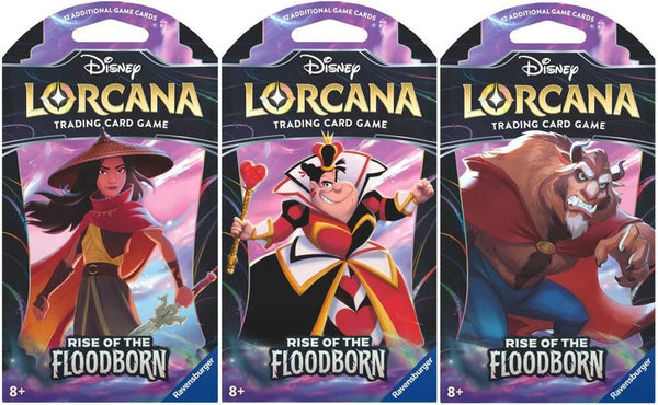 Disney Lorcana: Rise of the Floodborn Sleeved Booster Pack Art Bundle [Set of 3] - Disney Lorcana