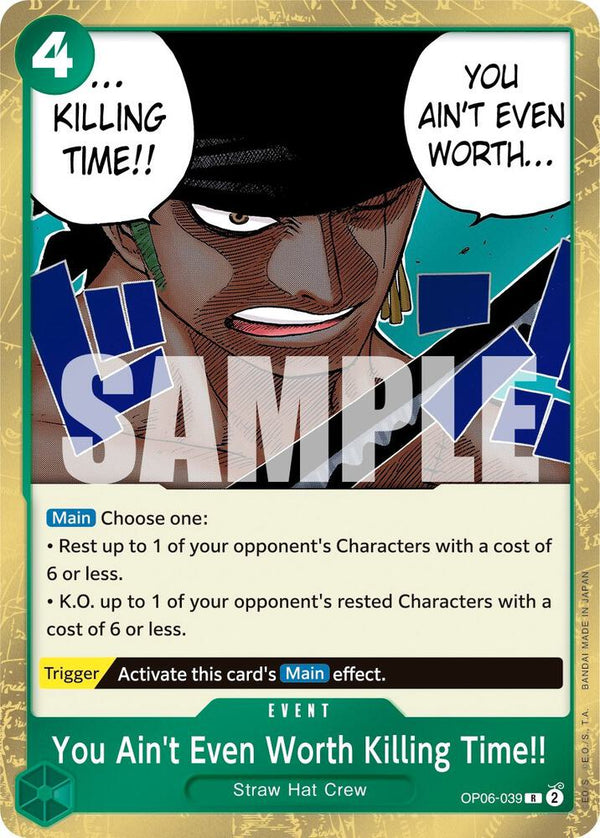 You Ain't Even Worth Killing Time!! - One Piece Card Game