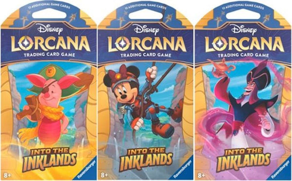 Disney Lorcana: Into the Inklands Sleeved Booster Pack Art Bundle [Set of 3] - Disney Lorcana
