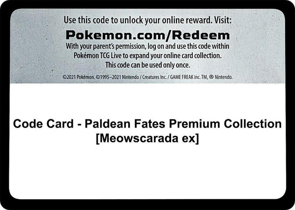 Code Card - Paldean Fates Premium Collection [Meowscarada ex] - Pokémon