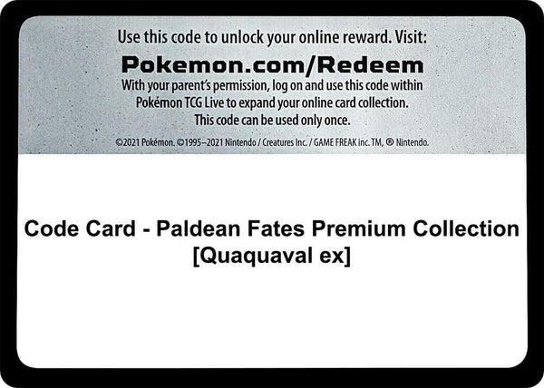 Code Card - Paldean Fates Premium Collection [Quaquaval ex] - Pokémon