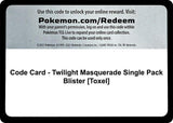 Code Card - Twilight Masquerade Single Pack Blister [Toxel] - Pokémon