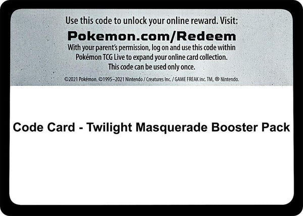 Code Card - Twilight Masquerade Booster Pack - Pokémon