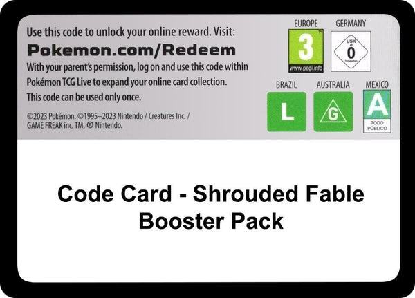 Code Card - Shrouded Fable Booster Pack - Pokémon