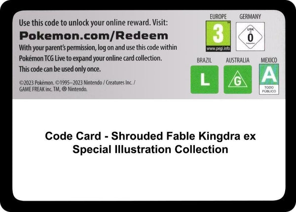 Code Card - Shrouded Fable Kingdra ex Special Illustration Collection - Pokémon