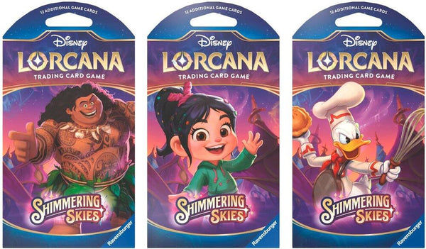 Disney Lorcana: Shimmering Skies Sleeved Booster Pack Art Bundle [Set of 3] - Disney Lorcana