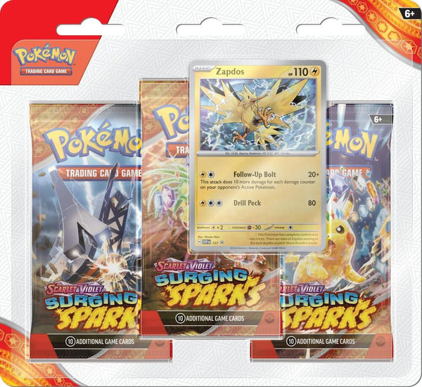 Surging Sparks 3 Pack Blisters [Zapdos] - Pokémon