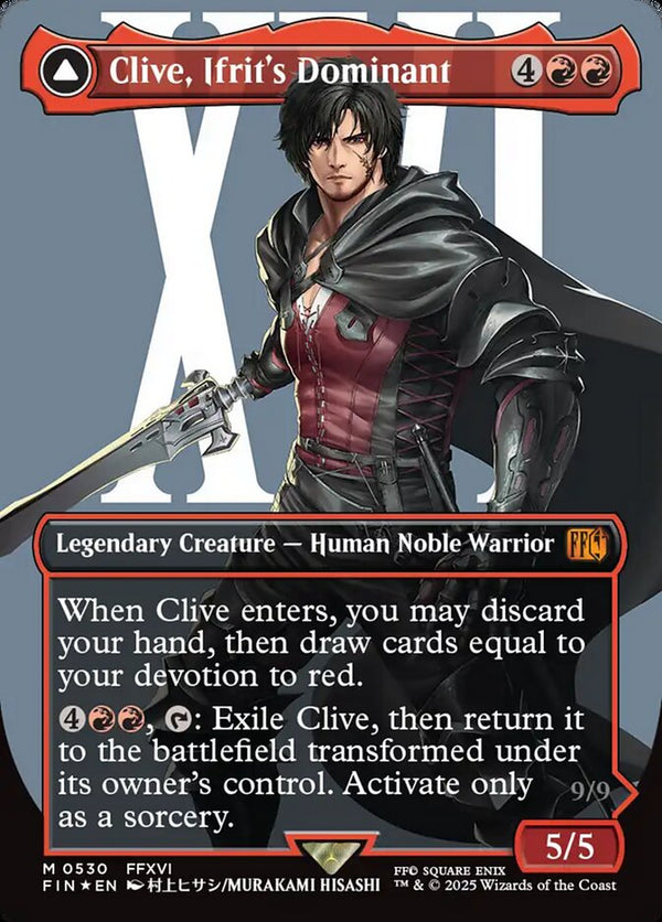 Clive, Ifrit's Dominant (Borderless) (Surge Foil) (0530) - Magic: The Gathering