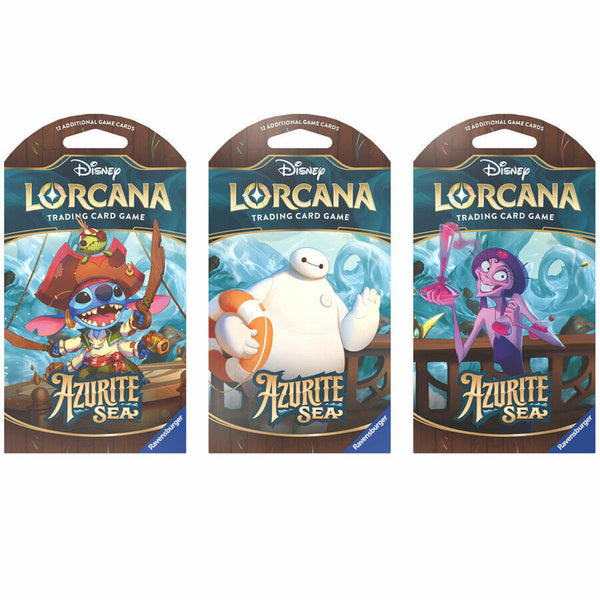 Disney Lorcana: Azurite Sea Sleeved Booster Pack Art Bundle [Set of 3] - Disney Lorcana