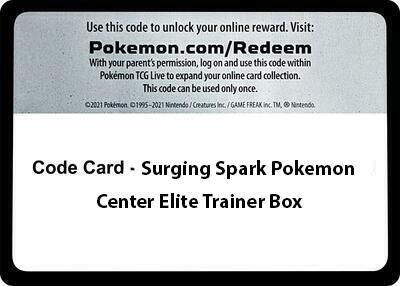 Code Card - Surging Sparks Pokemon Center Elite Trainer Box - Pokémon