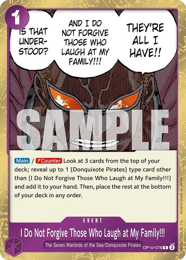 I Do Not Forgive Those Who Laugh at My Family!!! - One Piece Card Game