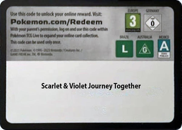 Code Card - Journey Together Booster Pack - Pokémon