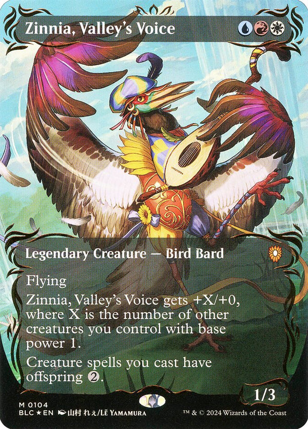 Zinnia, Valley's Voice (Borderless) (Raised Foil) - Magic: The Gathering