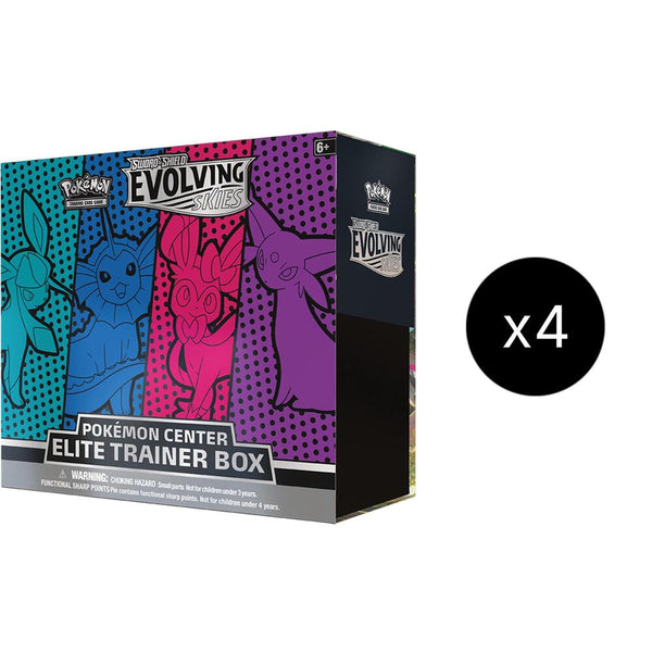Evolving Skies Pokemon Center Elite Trainer Box Case [Glaceon/Vaporeon/Sylveon/Espeon] (Exclusive) - Pokémon
