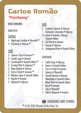2002 Carlos Romao Decklist Card - Magic: The Gathering