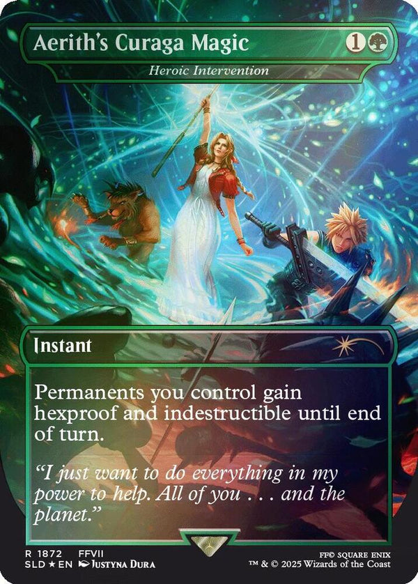 Aerith's Curaga Magic - Heroic Intervention (Rainbow Foil) - Magic: The Gathering