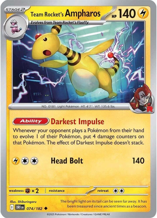 Team Rocket's Ampharos (DRI 074/182) - Pokémon