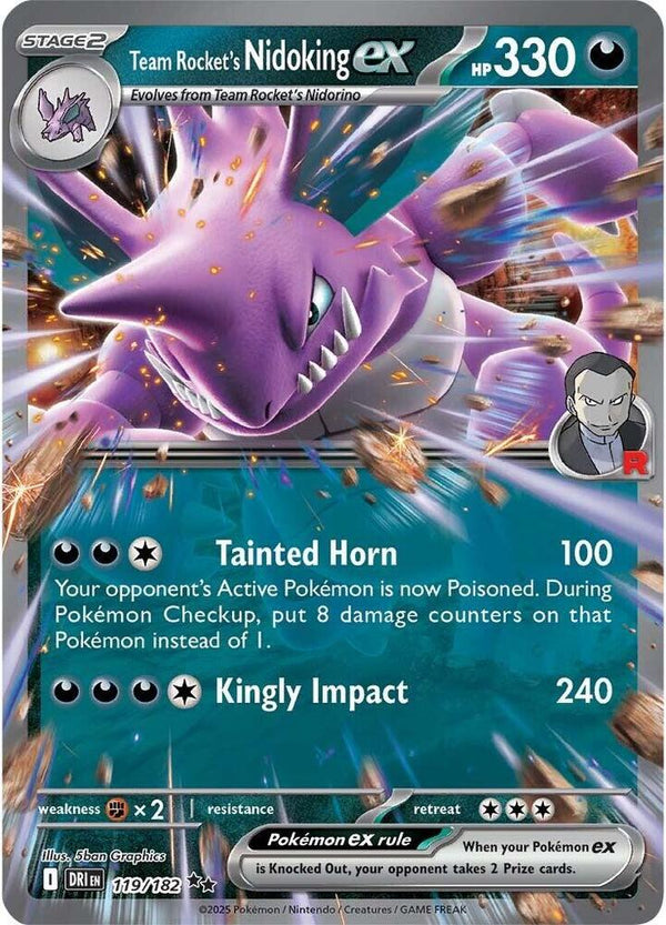 Team Rocket's Nidoking ex - 119/182 - Pokémon