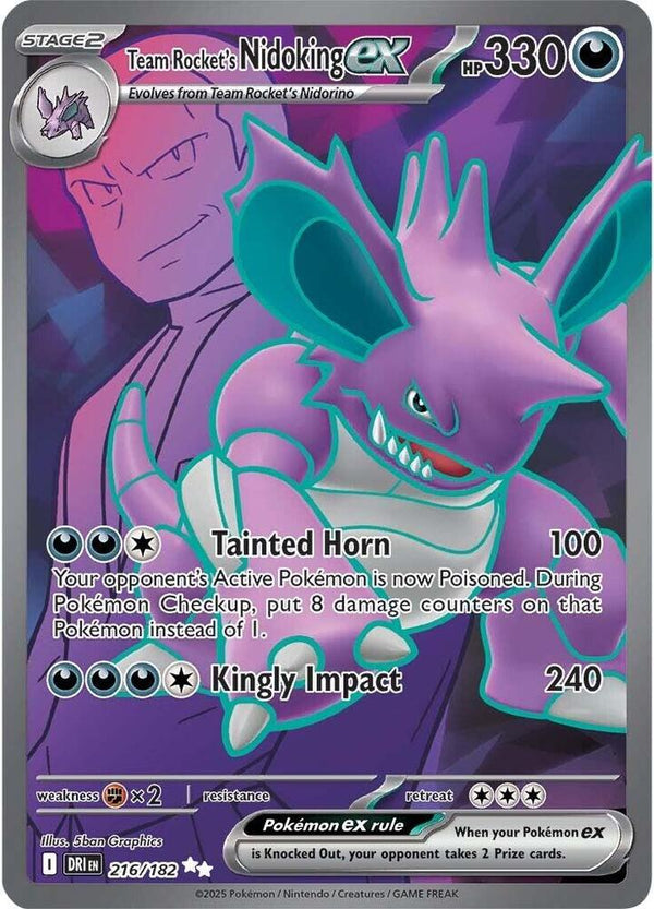 Team Rocket's Nidoking ex - 216/182 - Pokémon