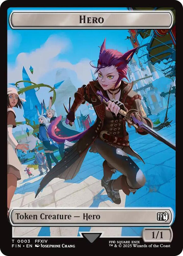 Hero (0003) // Knight Double-Sided Token - Magic: The Gathering