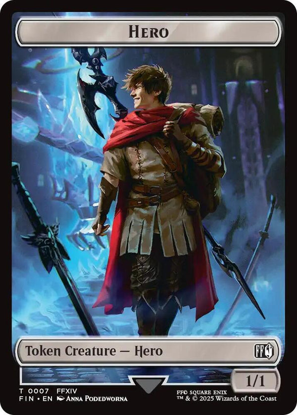 Hero (0007) // Robot Warrior Double-Sided Token - Magic: The Gathering