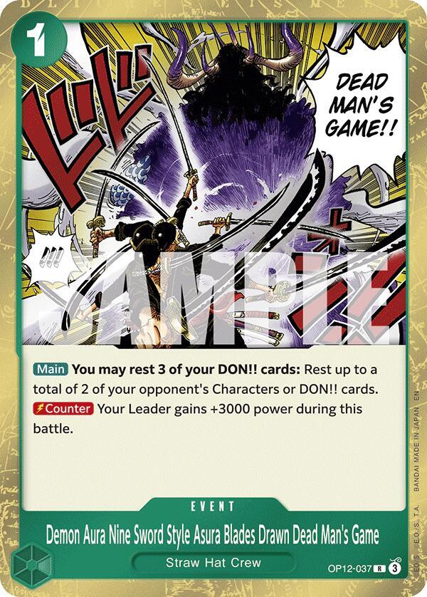 Demon Aura Nine Sword Style Asura Blades Drawn Dead Man's Game - One Piece Card Game