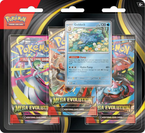 Mega Evolution 3 Pack Blister [Golduck] - Pokémon