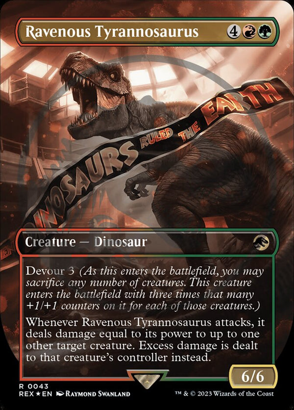 Ravenous Tyrannosaurus (Borderless) (Emblem) - Magic: The Gathering