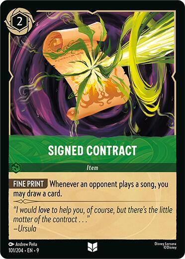 Signed Contract - Disney Lorcana