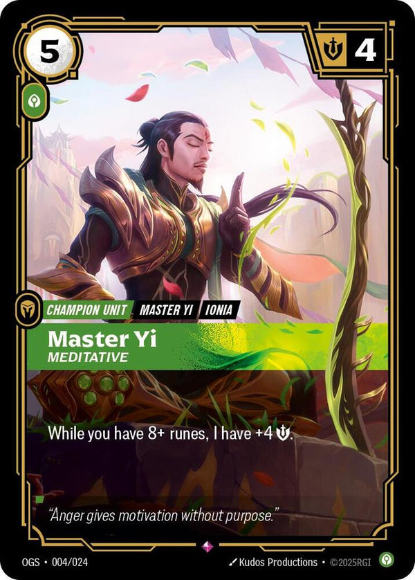 Master Yi - Meditative - Riftbound: League of Legends TCG
