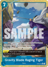 Gravity Blade Raging Tiger (Alternate Art) - One Piece Card Game