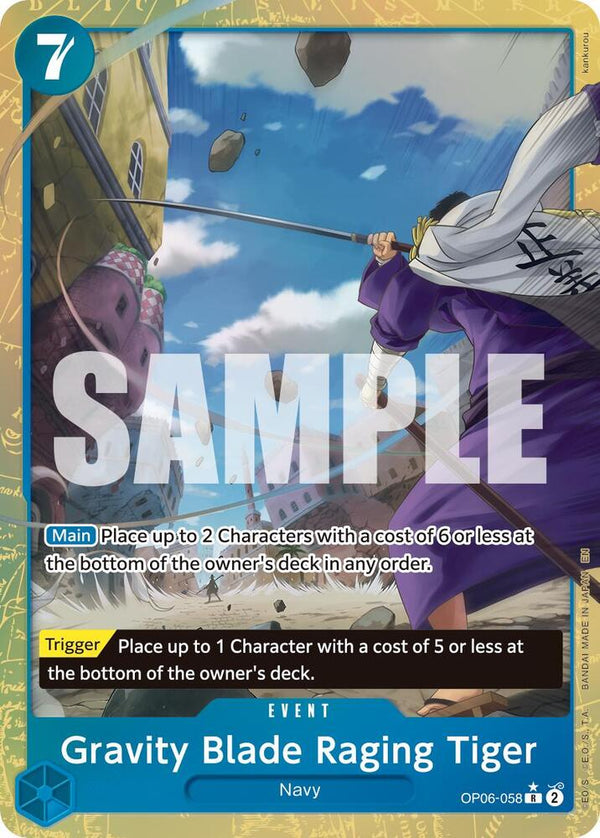 Gravity Blade Raging Tiger (Alternate Art) - One Piece Card Game