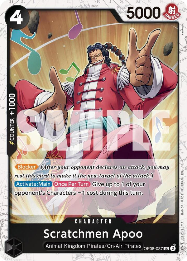 Scratchmen Apoo - OP08-087 (Pirate Foil) - One Piece Card Game