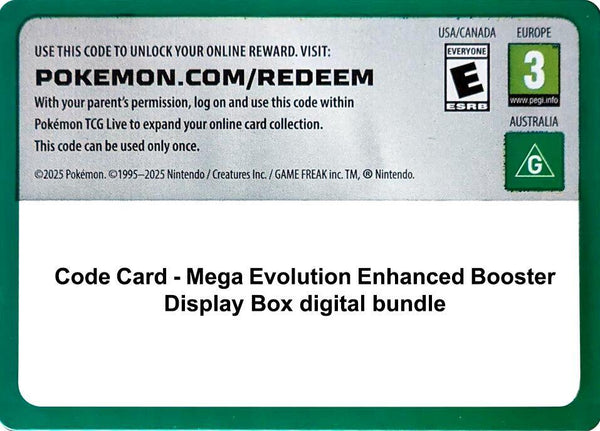 Code Card - Mega Evolution Enhanced Booster Display Box digital bundle - Pokémon