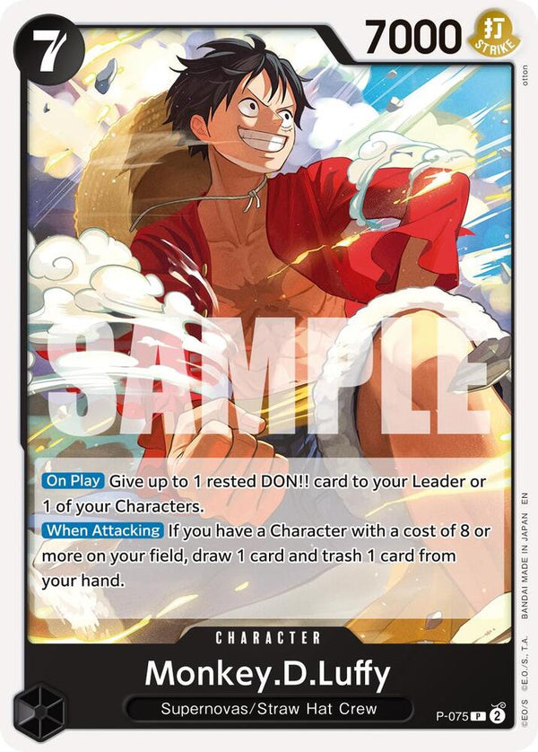 Monkey.D.Luffy - P-075 (Pirate Foil) - One Piece Card Game
