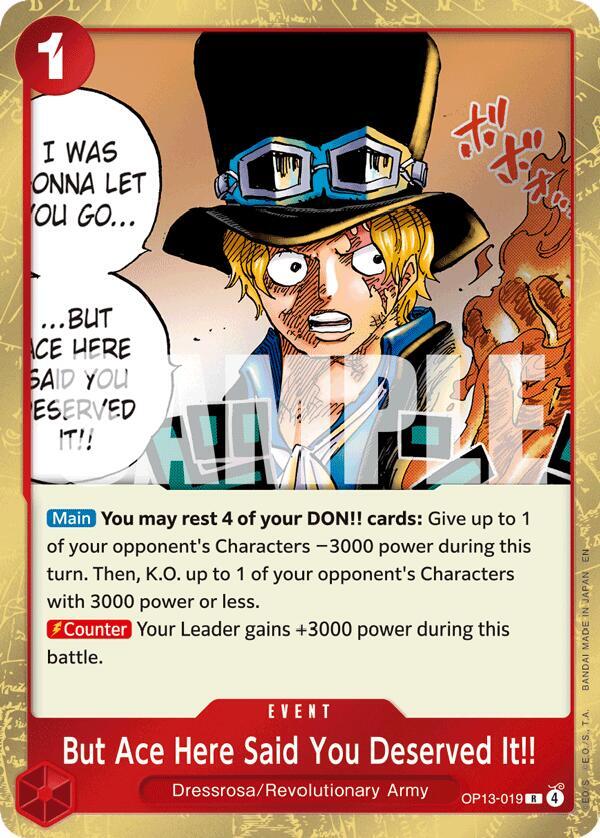 But Ace Here Said You Deserved It!! - One Piece Card Game