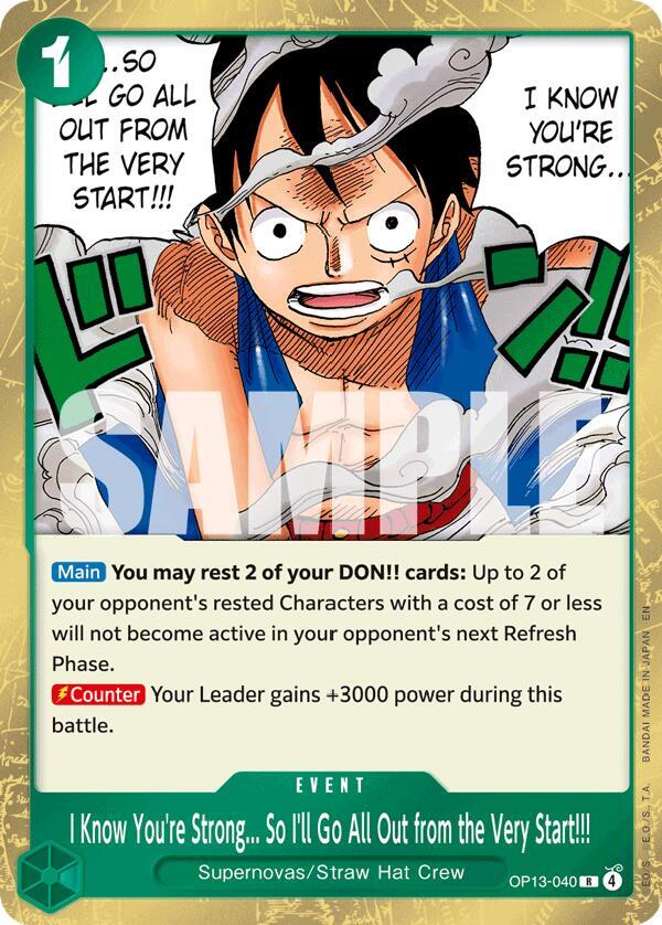 I Know You're Strong... So I'll Go All Out from the Very Start!!! - One Piece Card Game