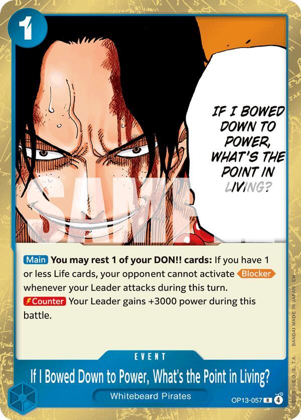 If I Bowed Down to Power, What's the Point in Living? - One Piece Card Game