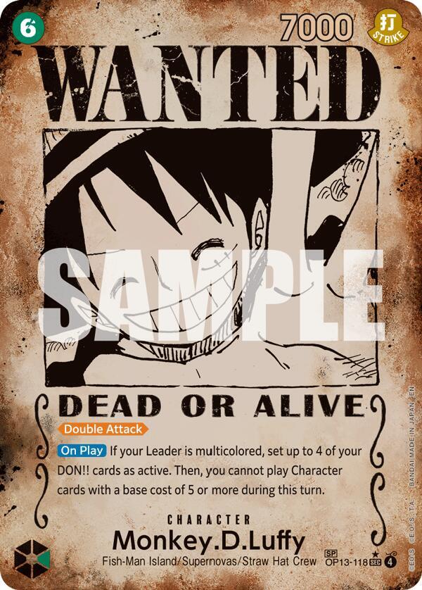 Monkey.D.Luffy (118) (Wanted Poster) - One Piece Card Game