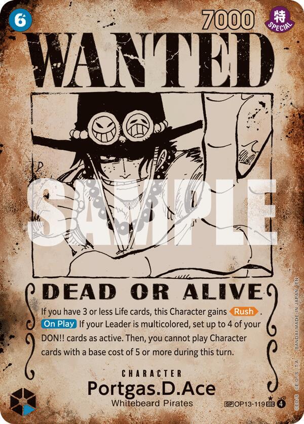 Portgas.D.Ace (119) (Wanted Poster) - One Piece Card Game
