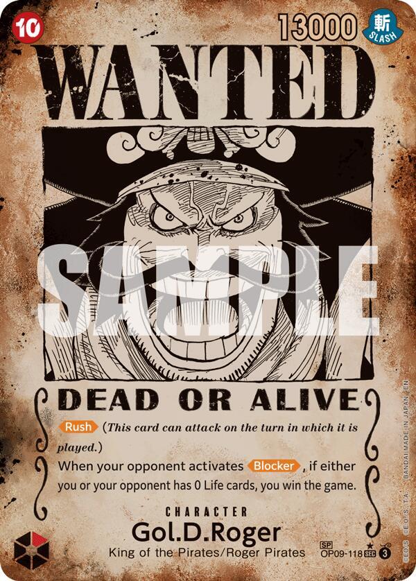 Gol.D.Roger - OP09-118 (SP) (Wanted Poster) - One Piece Card Game